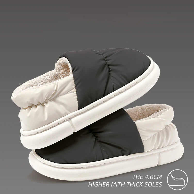 Women's Cotton Patchwork Slippers | Warm Anti-Slip Indoor Shoes
