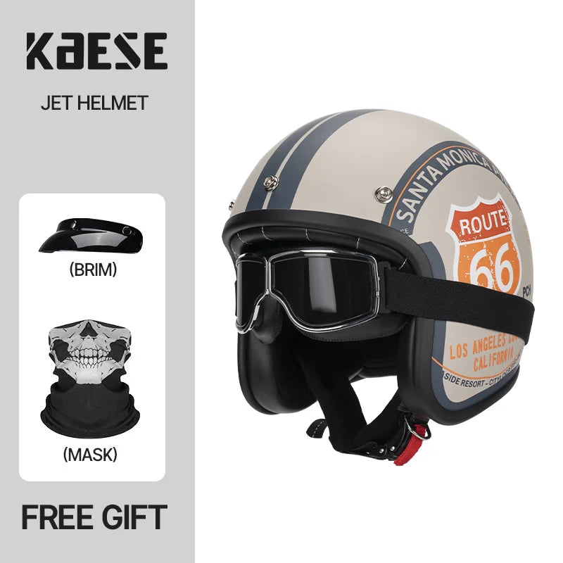 DOT Approved Vintage Motorcycle Helmet | Open Face Riding Gear