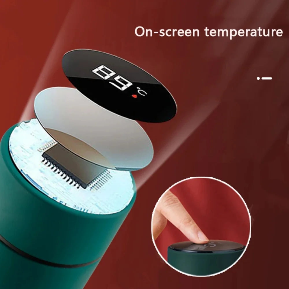 Smart Insulated Vacuum Flask with Temperature Display | Retro Design