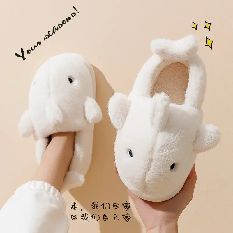 Cozy Shark Pattern Home Slippers for Men & Women | Warm Comfort