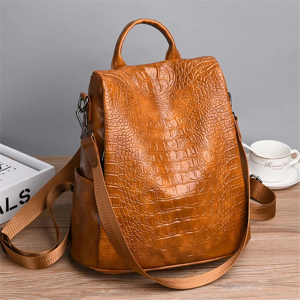 Stylish Anti-Theft Women's PU Leather Backpack | Perfect for Travel