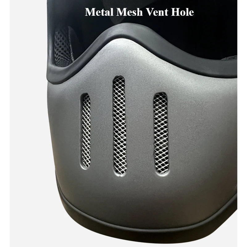 Retro Fiberglass Full Face Motorcycle Helmet | Vintage Style Safety Gear