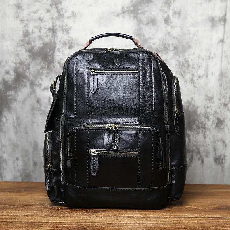 Stylish Retro Genuine Leather Men's Backpack | Travel Companion