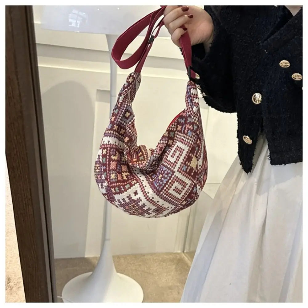 Fashionable Large-Capacity Canvas Shoulder Bag for Women