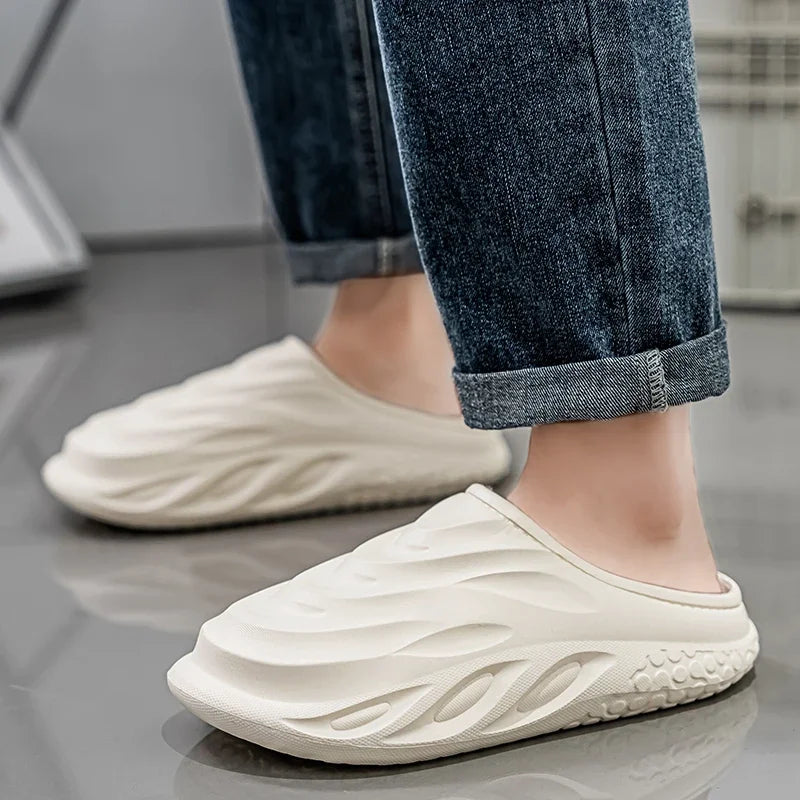 Men’s Velvet-Lined Winter Slippers | Cozy Non-Slip House Shoes