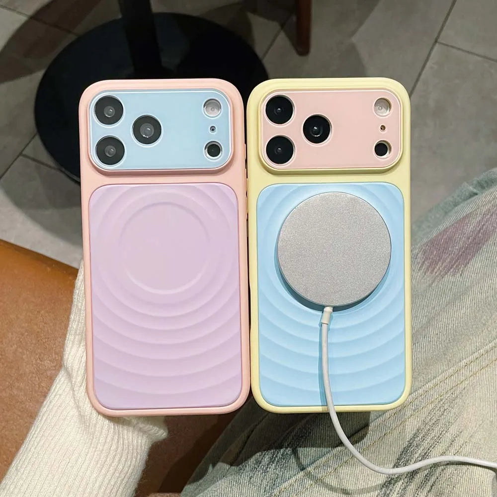 Color Block Liquid Silicone MagSafe Case for iPhone | Stylish Protection