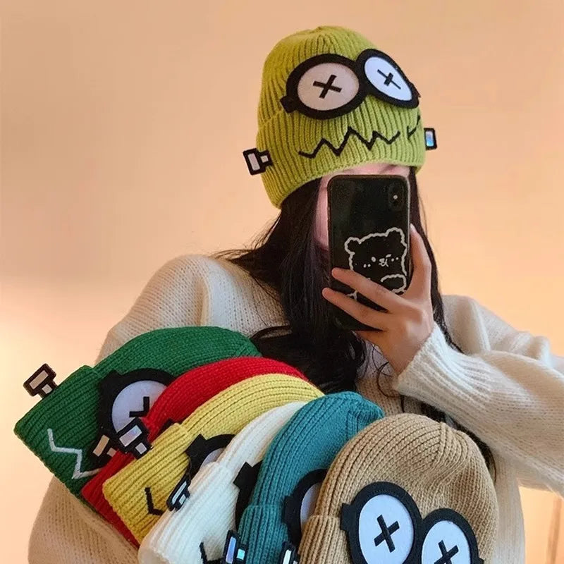 Funny Cute Cartoon Knitted Wool Hat for Women | Cozy Winter Beanie