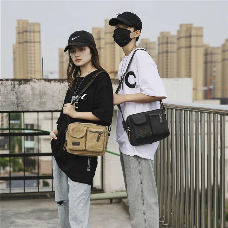 Men's Retro Canvas Shoulder Bag | Stylish Casual Messenger