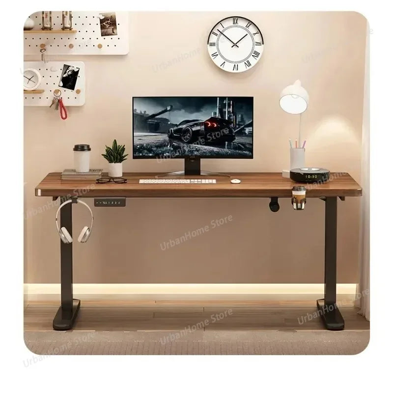 Solid Wood Electric Lifting Table | Versatile Office & Gaming Desk