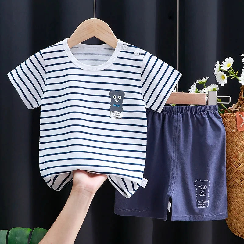 Kids Summer Clothing Set | Adorable Cartoon T-Shirt & Shorts