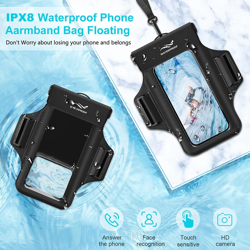 Waterproof Phone Pouch with Armband | Perfect for Swimming & Diving
