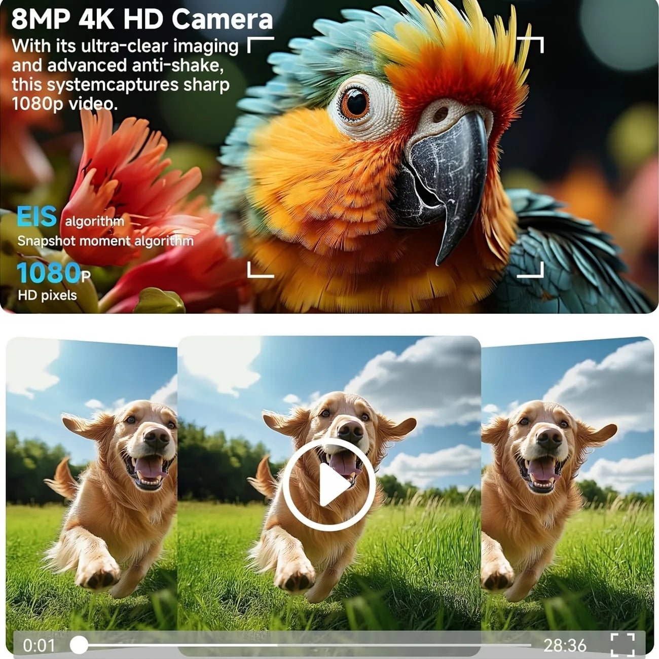 AI Smart Video Glasses with 8MP Camera & 4K HD Recording