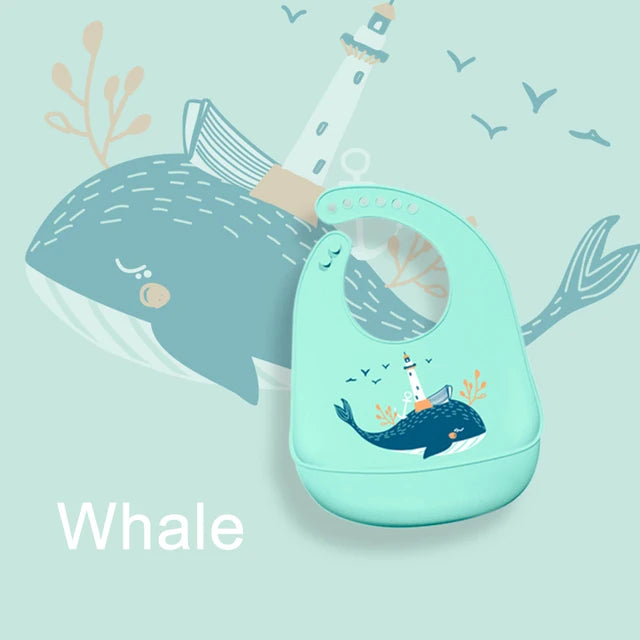 Waterproof Silicone Baby Bibs | Adjustable Cute Feeding Aprons