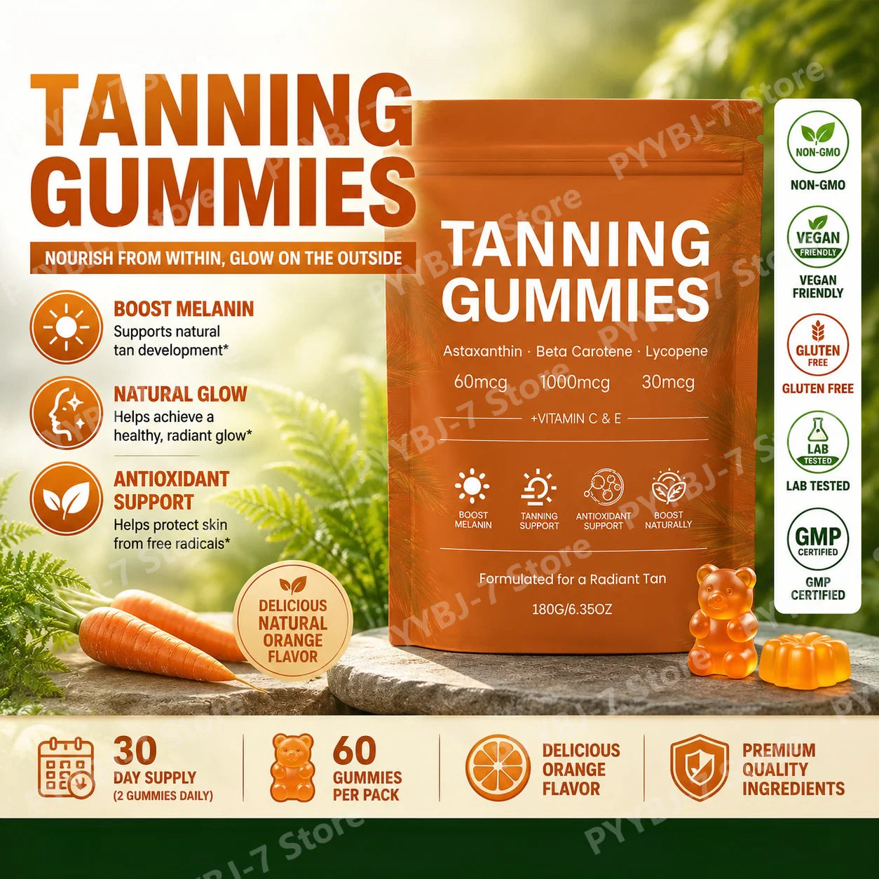 Tanning Nutrition Gummies | Antioxidant Support for Outdoor Glow