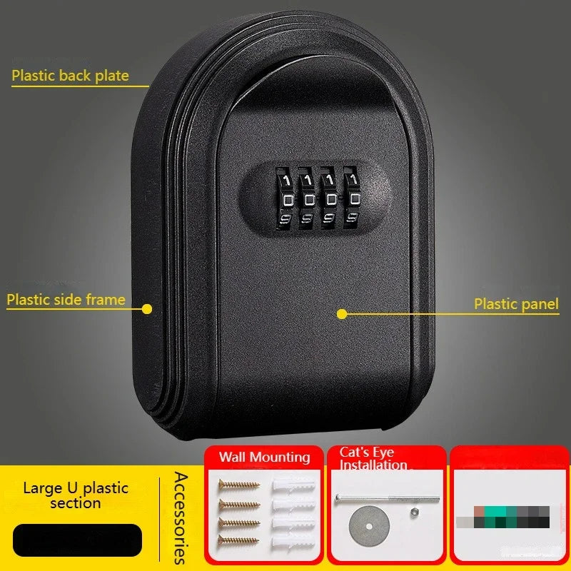 Wall Mount Key Lock Box | Secure 4-Digit Code Storage Organizer