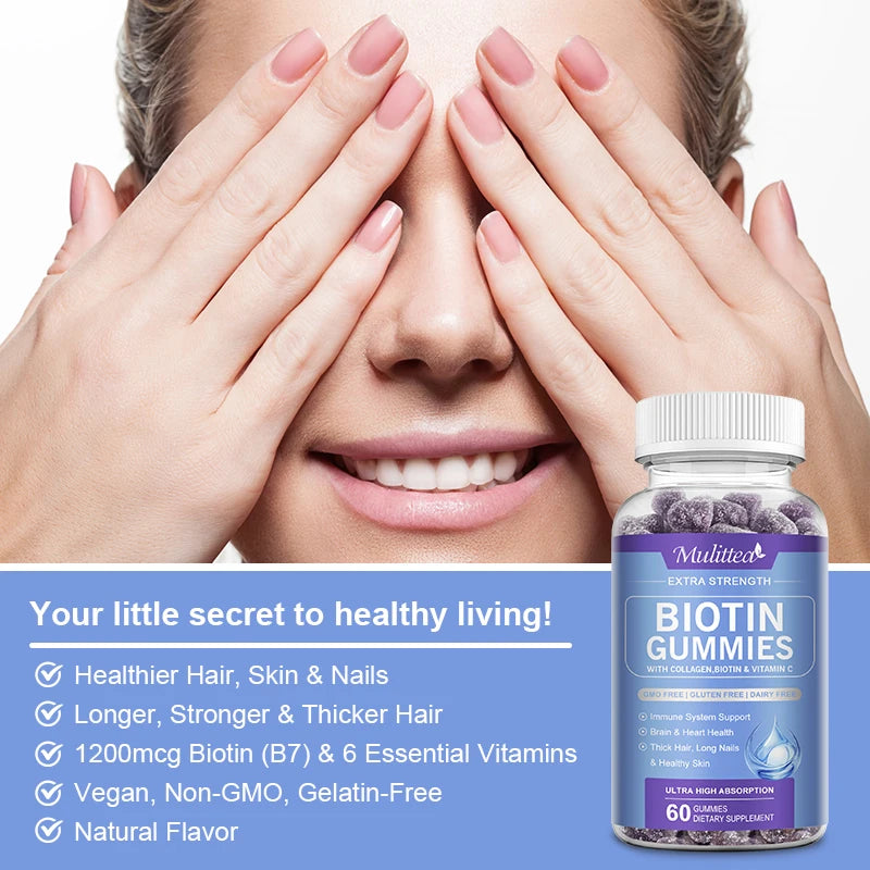 Collagen Biotin Gummies | Support Skin, Hair & Nails Health