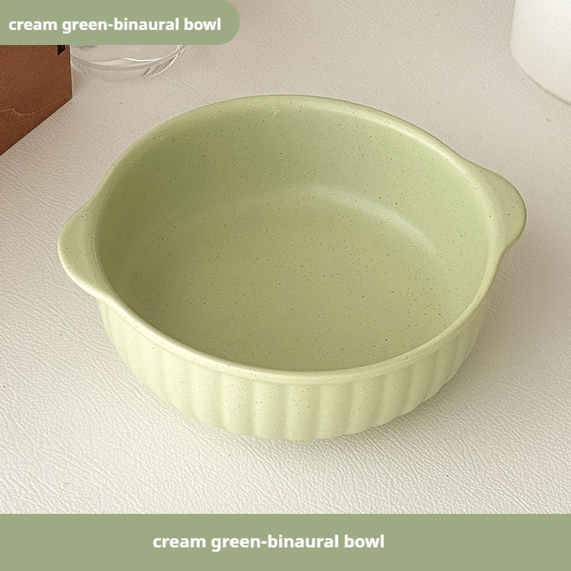 Double-Ear Ceramic Bowl | Safe for Oven, Microwave & Dishwasher