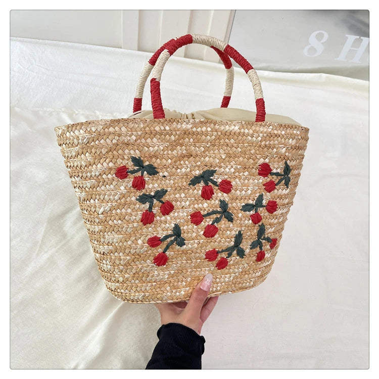 Casual Sweet Tote Bags | Perfect Straw Embroidery Shoulder Bag