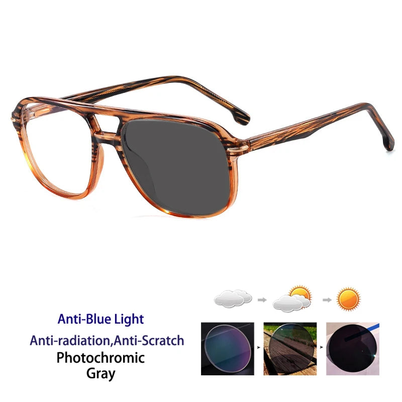 Retro Double Beam Pilot Optical Glasses | Anti Blue Light Eyewear