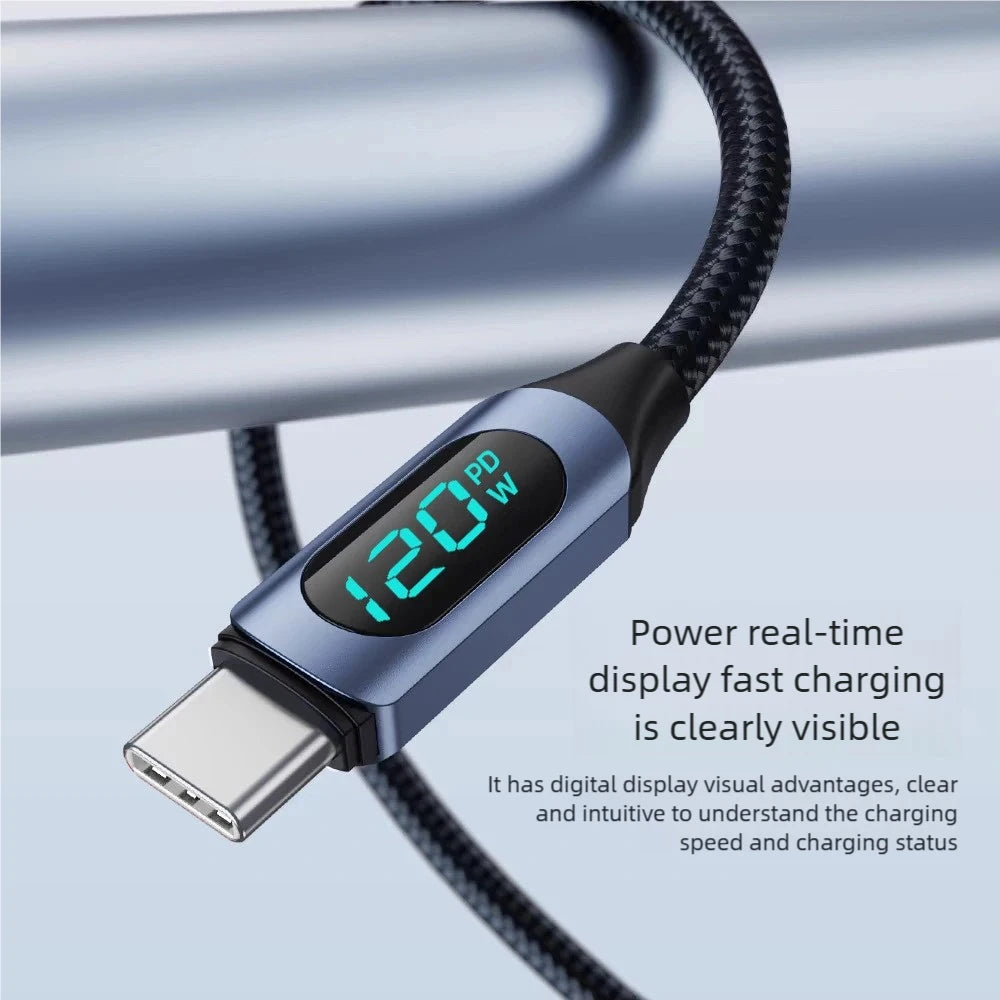 120W Super Fast Type C Charging Cable | High-Speed Data Cord