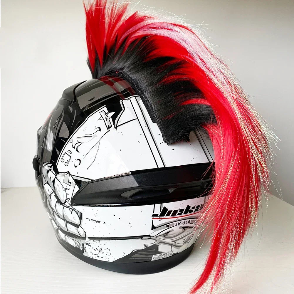 Mohawk Motorcycle Helmet Wig | Unique Helmet Decoration