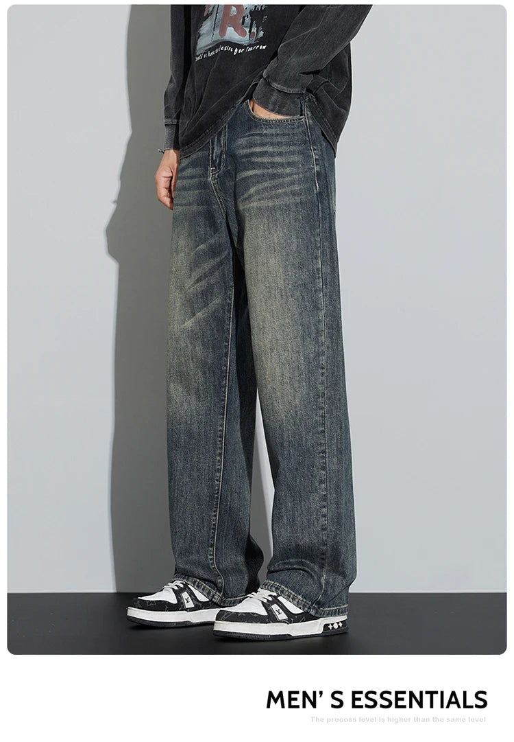 Baggy Men's Wide Leg Jeans | Retro Loose Fit Streetwear Style