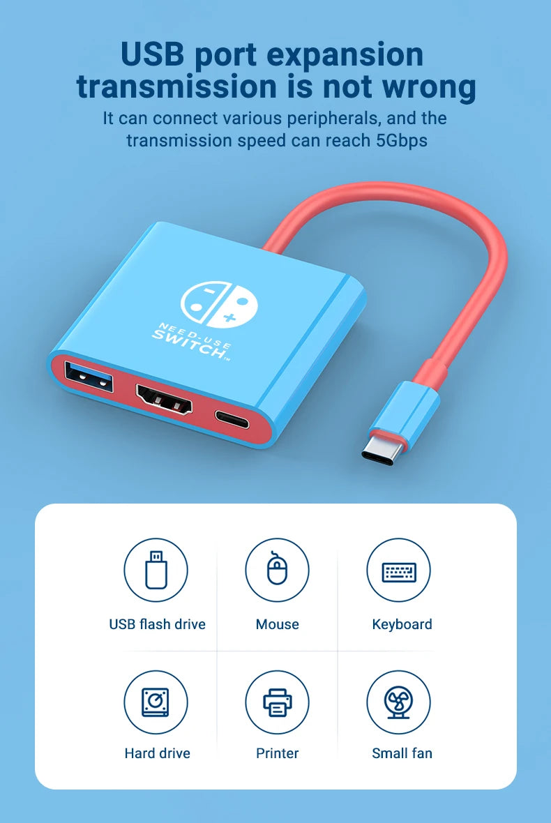 3 in 1 USB C Hub | HDMI 4K & PD 100W Fast Charging Docking Station