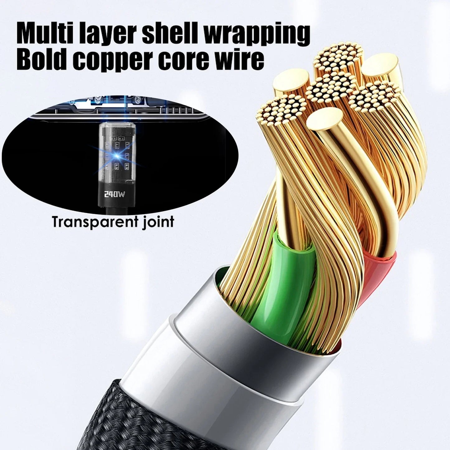 240W USB Type C Super Fast Charging Cable | Data Cord for All Devices