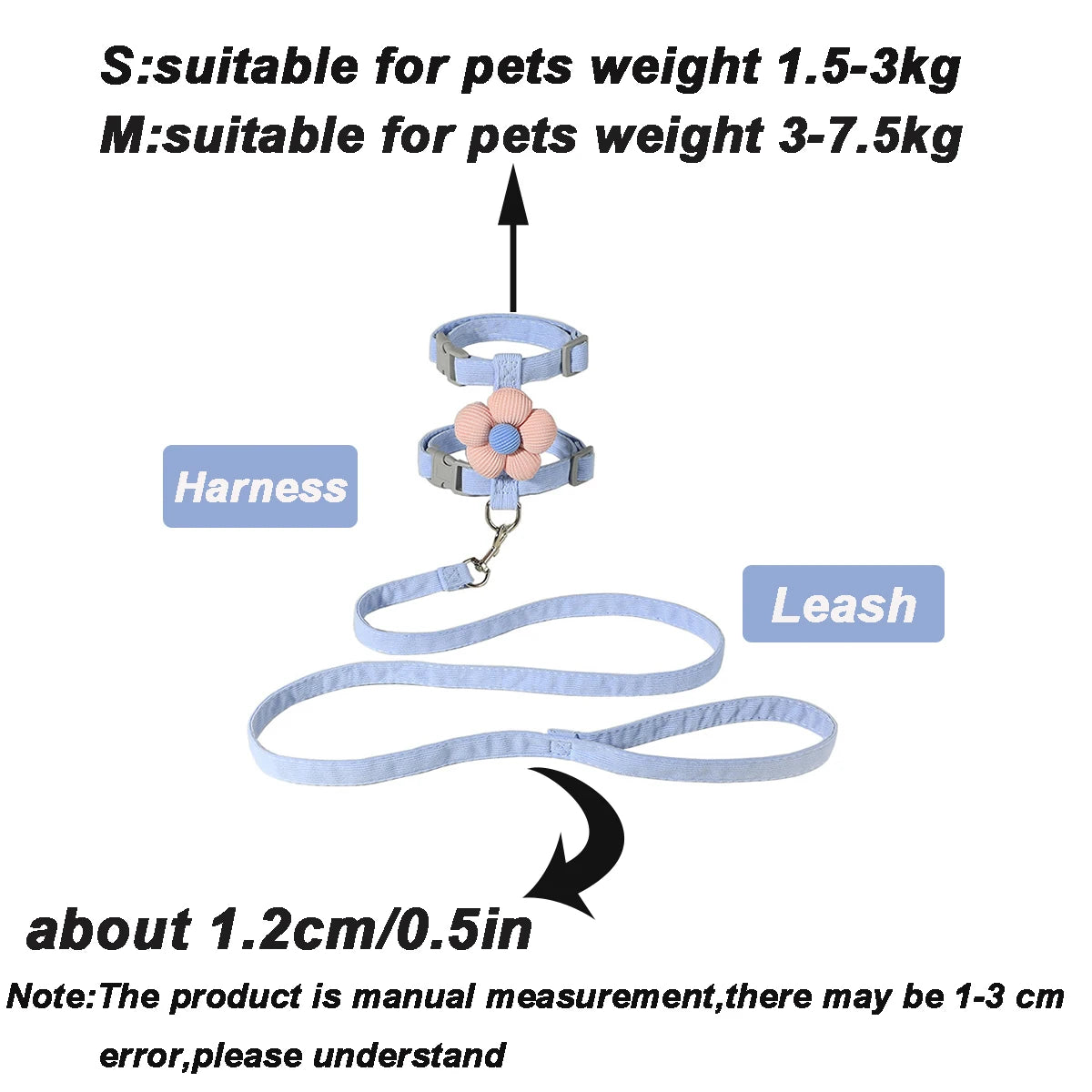 Adjustable Cat Harness and Leash Set | Perfect for Small Dogs & Cats