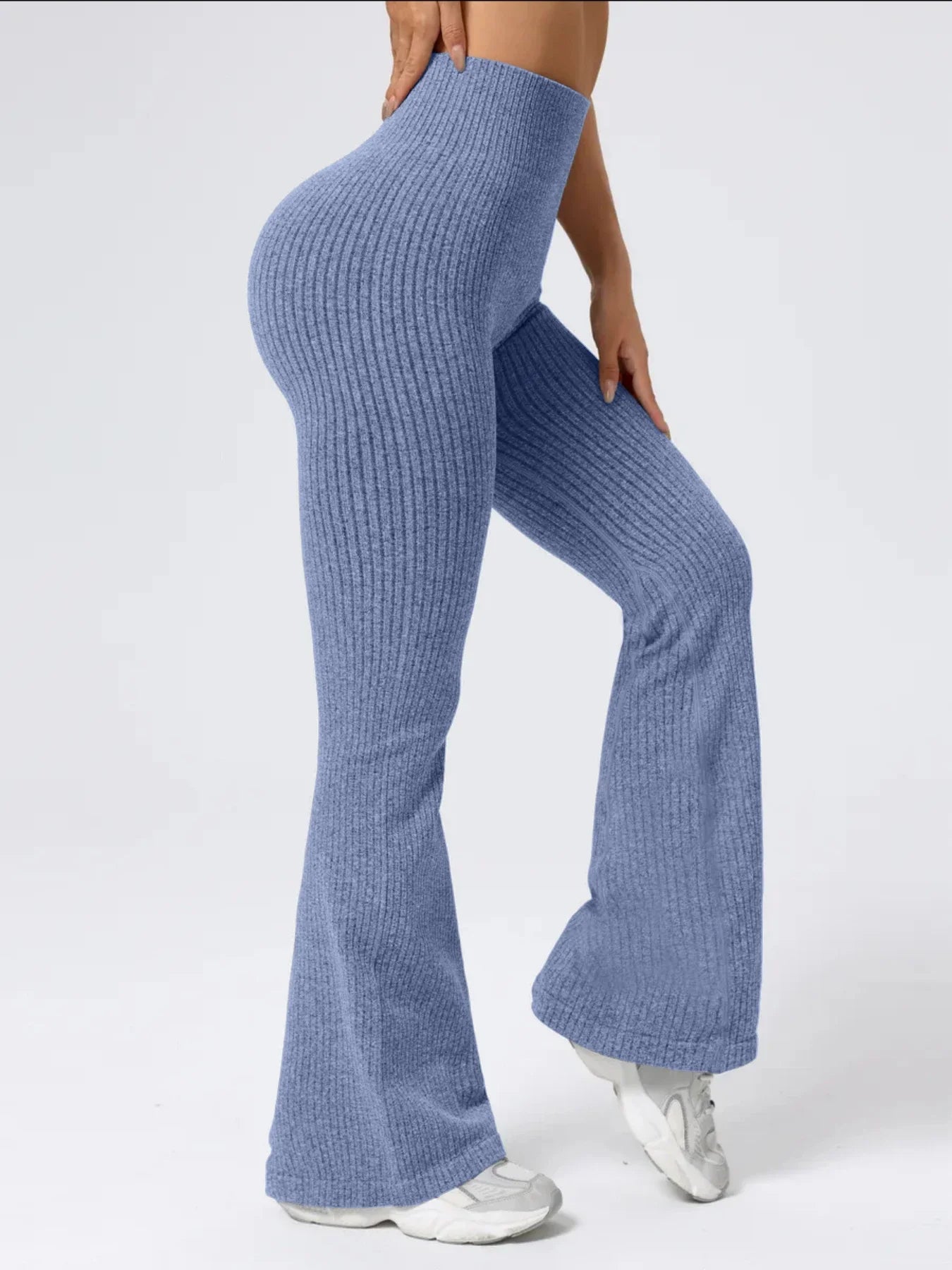 High-Waist Stretchy Bell Bottom Pants for Women | Ideal for Workout