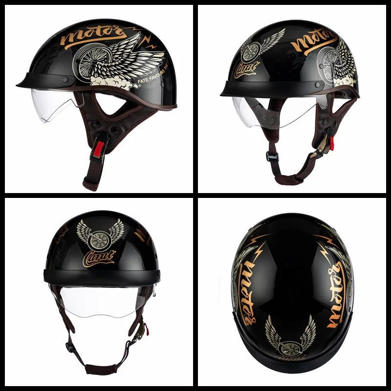 Classic Retro Half-Face Motorcycle Helmet for Riders