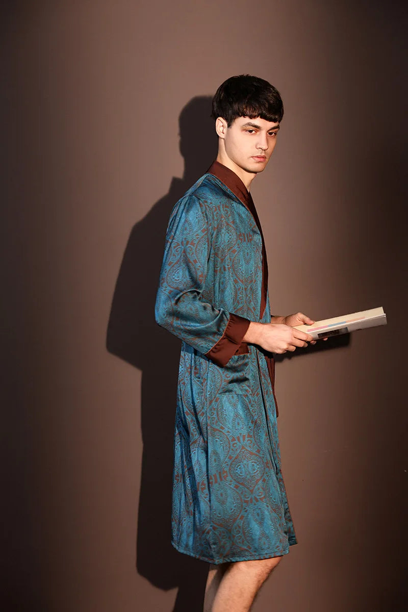 Comfortable Male Rayon Sleepwear Kimono Bathrobe | Loungewear
