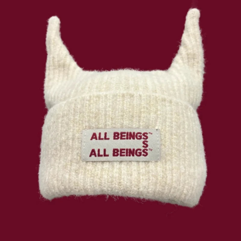 Unisex Funny Little Devil Horn Knitted Hat | Warm Ski Beanie