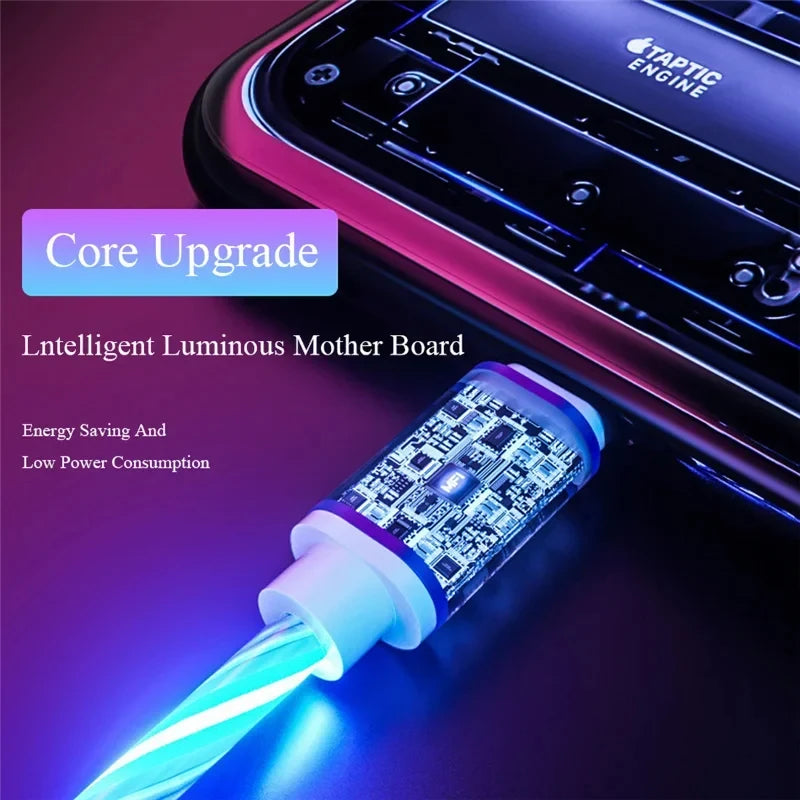 Luminous LED Light USB A to Type C Fast Charging Cable