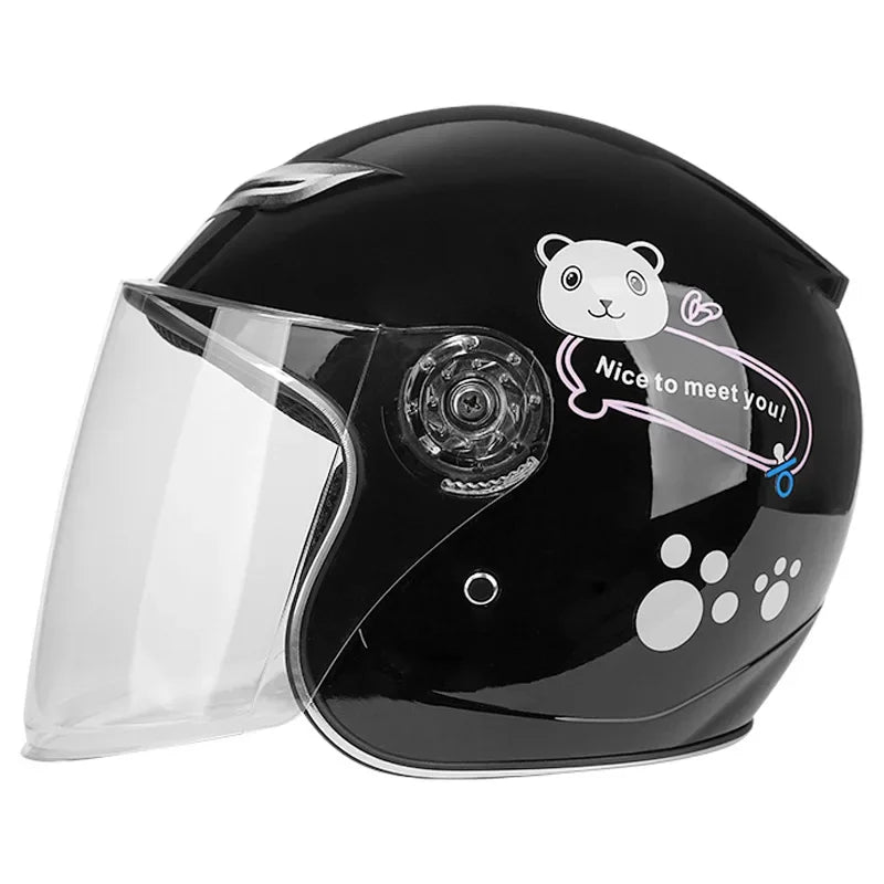 Cute Cartoon Kids Helmet | Safe & Stylish Motorcycle Headgear