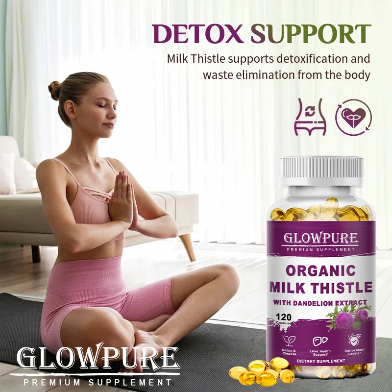 Organic Milk Thistle 9000mg - 30X Concentrated Extract with 80% Silymarin for Liver Cleanse, Detox & Fatty Liver Support