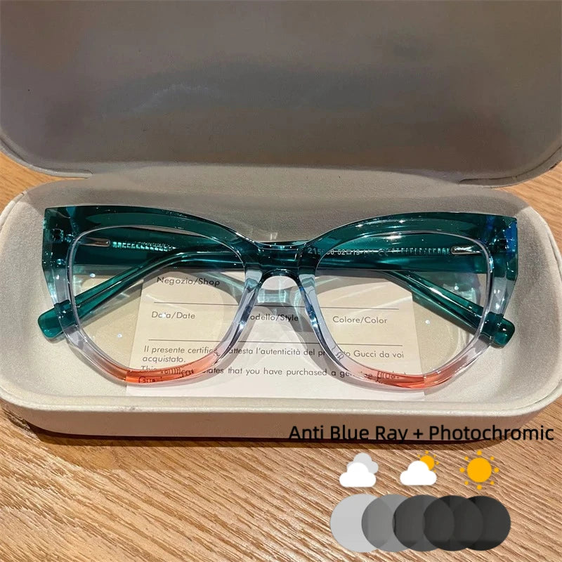 Customizable Cat Eye Anti Blue Ray Reading Glasses for Women