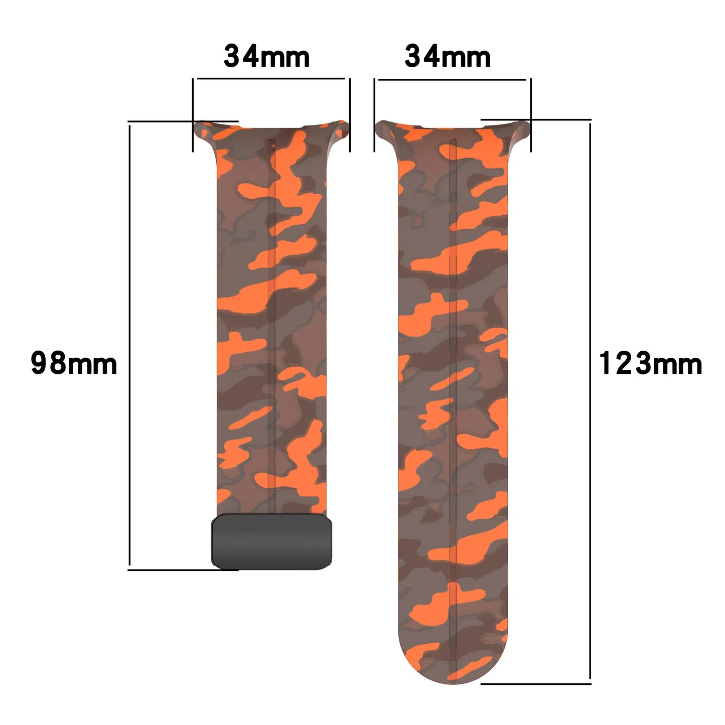 Silicone Sport Strap for 47mm Smartwatch | Magnetic Folding Clasp