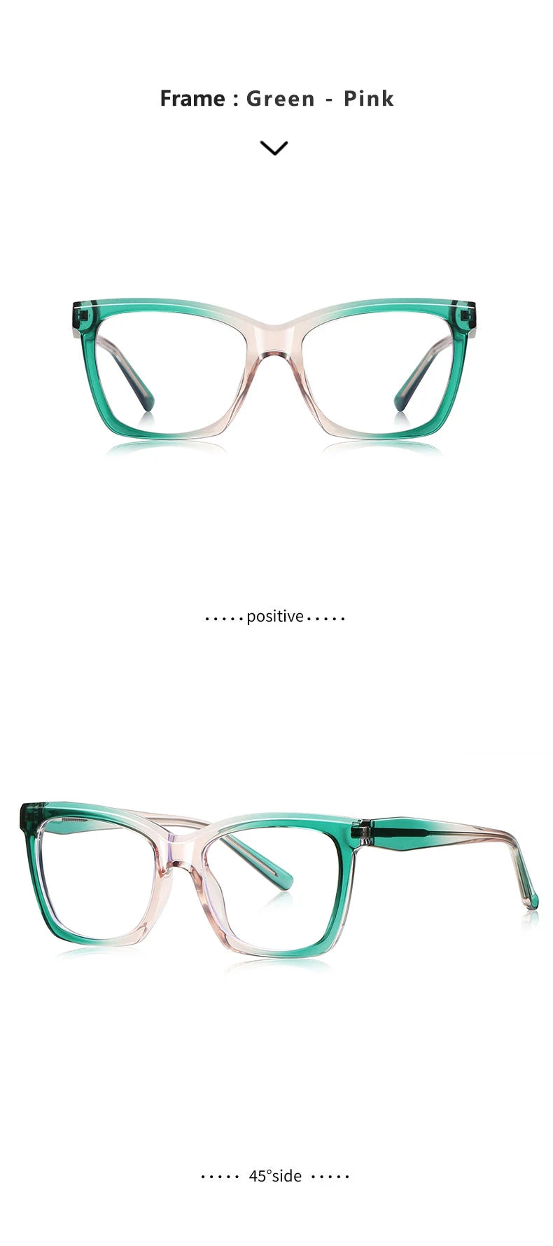 Stylish Large Frame Women's Anti-Blue Light Reading Glasses
