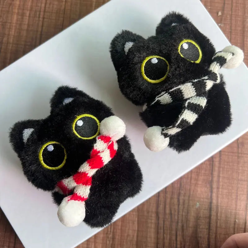Cute Black Cat Plush Toy | Adorable Keychain & Backpack Decoration