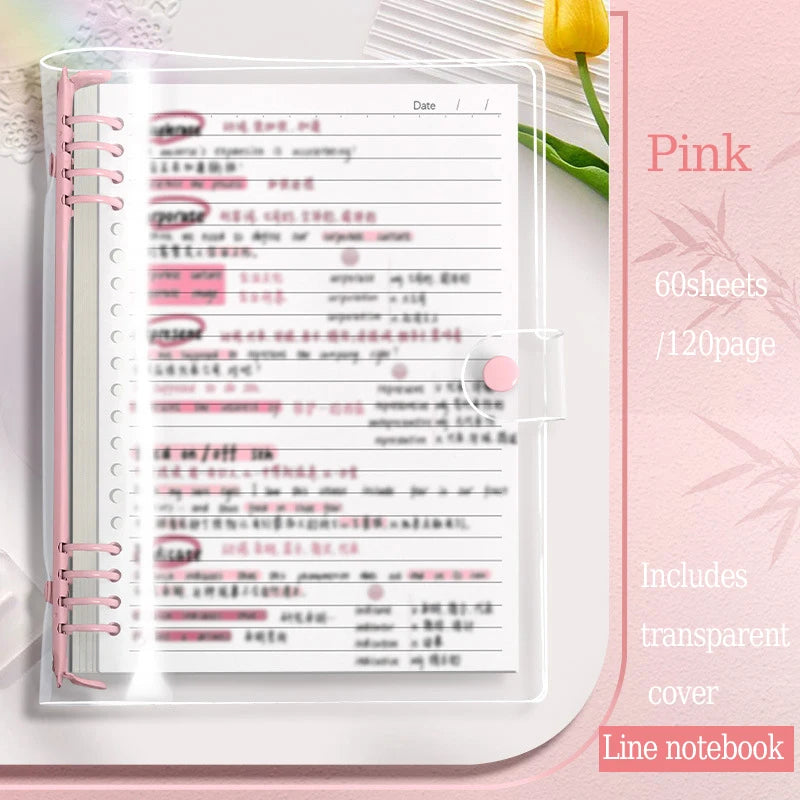 A5 Clear PVC Binder Notebook | Stylish Refillable Planner
