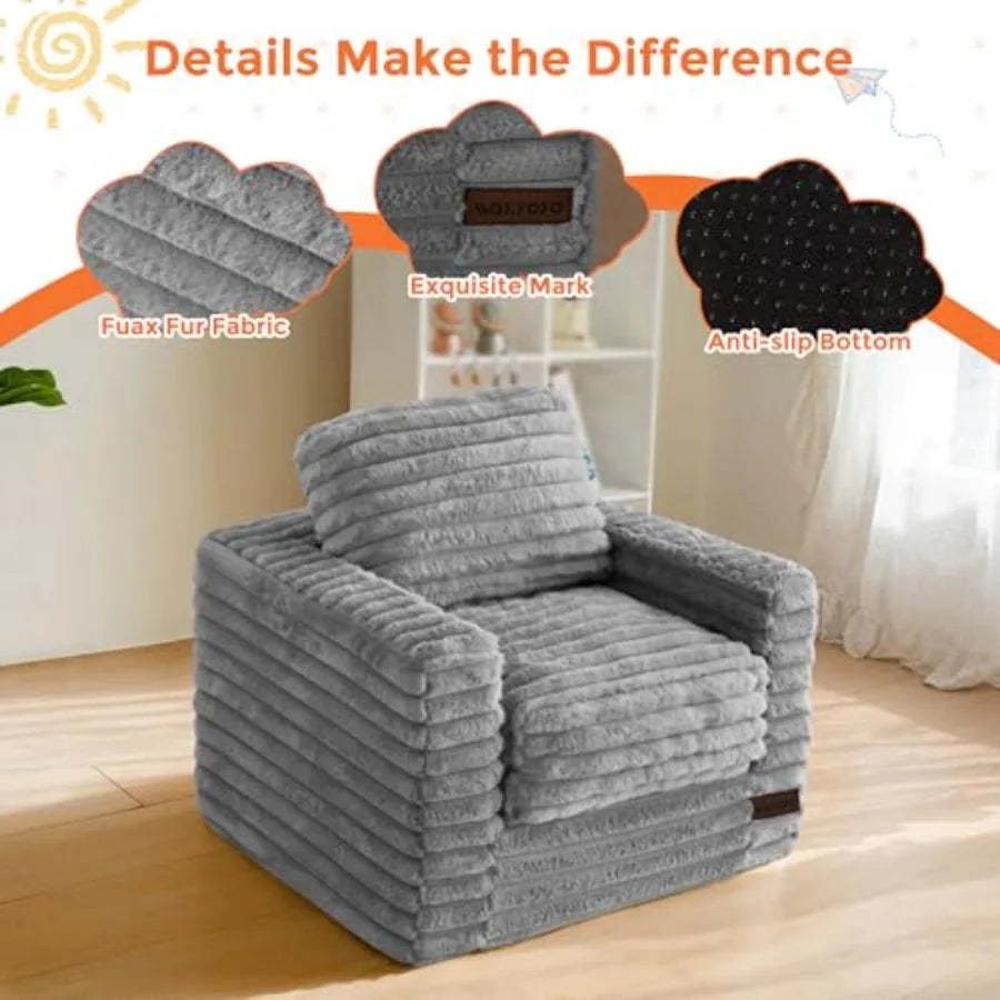 Comfy Faux Fur Bean Bag Chair | Cozy Floor Sofa with Pillows