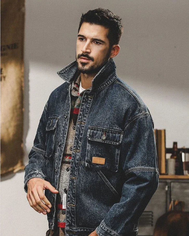 Trendy Loose Cowboy Coat for Men | Casual Denim Jackets