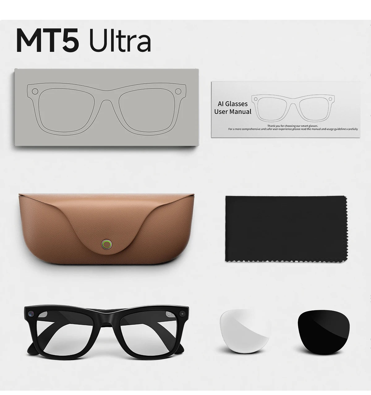 AI Smart Glasses with Real-time Translation and 800W Camera