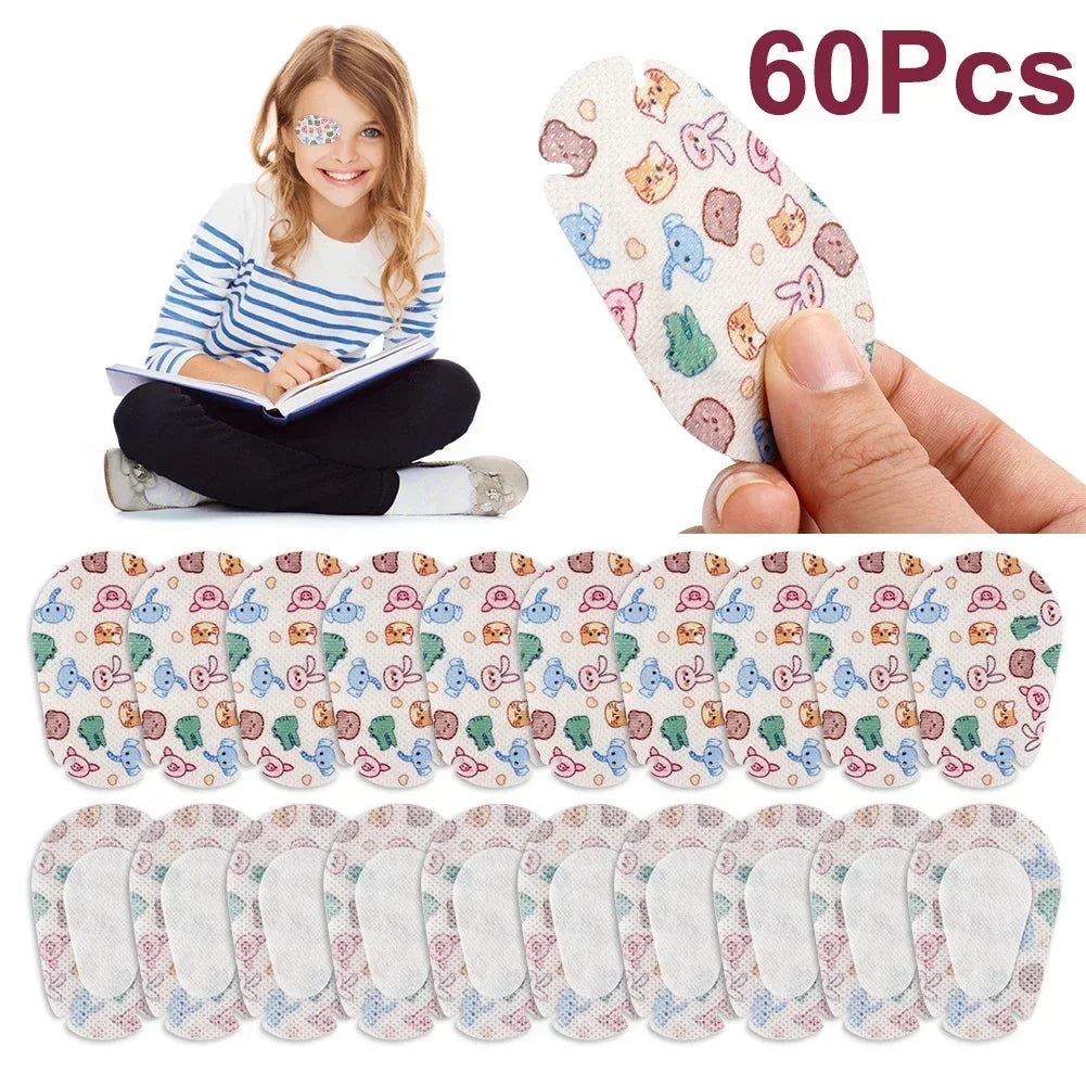 60Pcs Cartoon Amblyopia Eye Patches for Kids | Vision Care