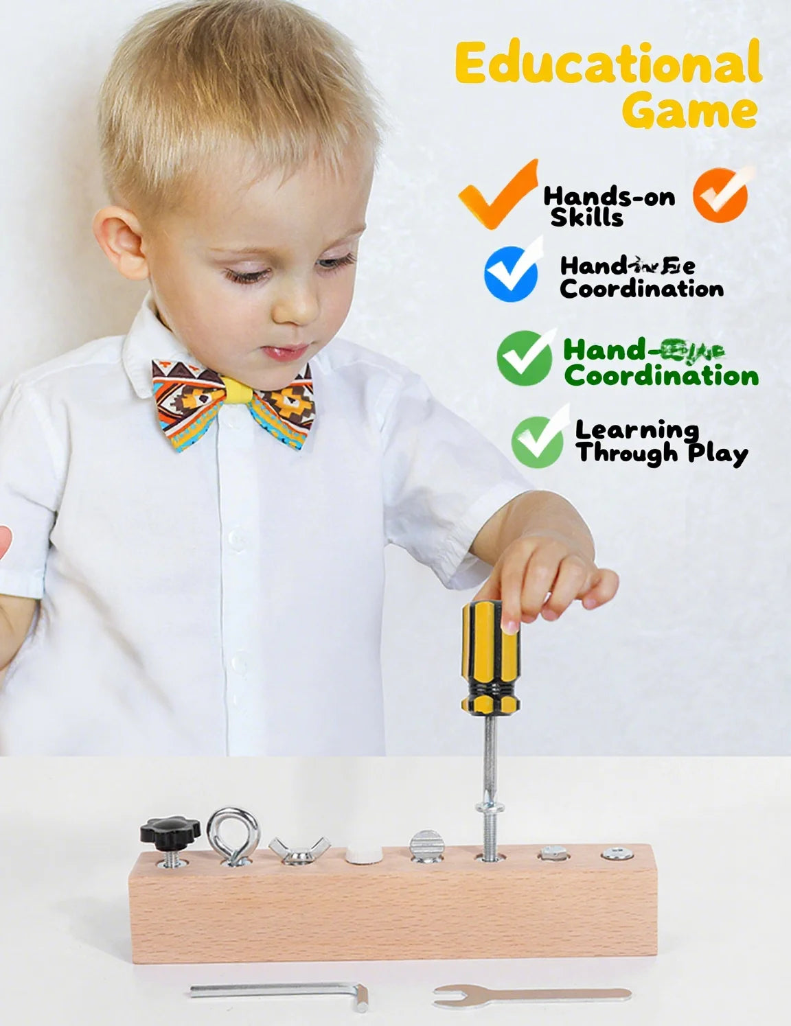 Kids Wooden Screw Nut Disassembly Toy | Montessori Learning