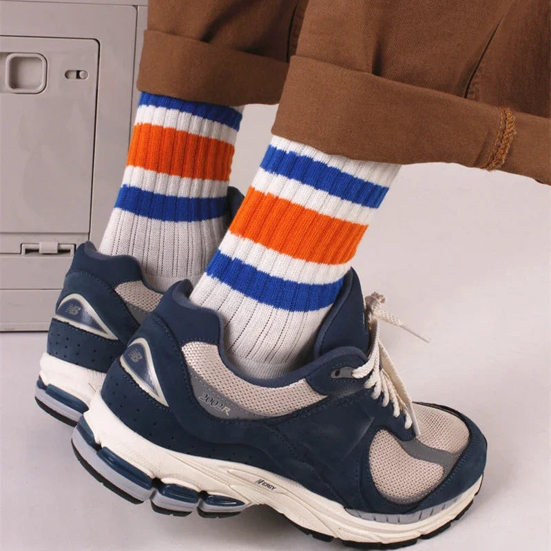 Men's Vintage Letter Medium Tube Socks | Thick Sports Comfort