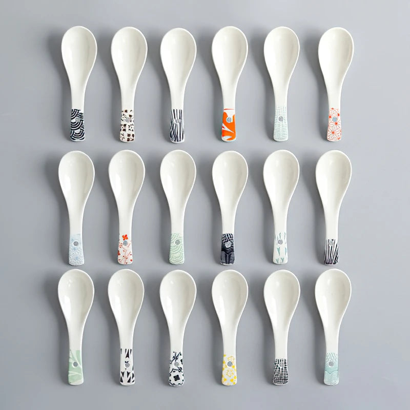 Ceramic Multi-Function Spoon | Japanese Style Tableware for Kitchen