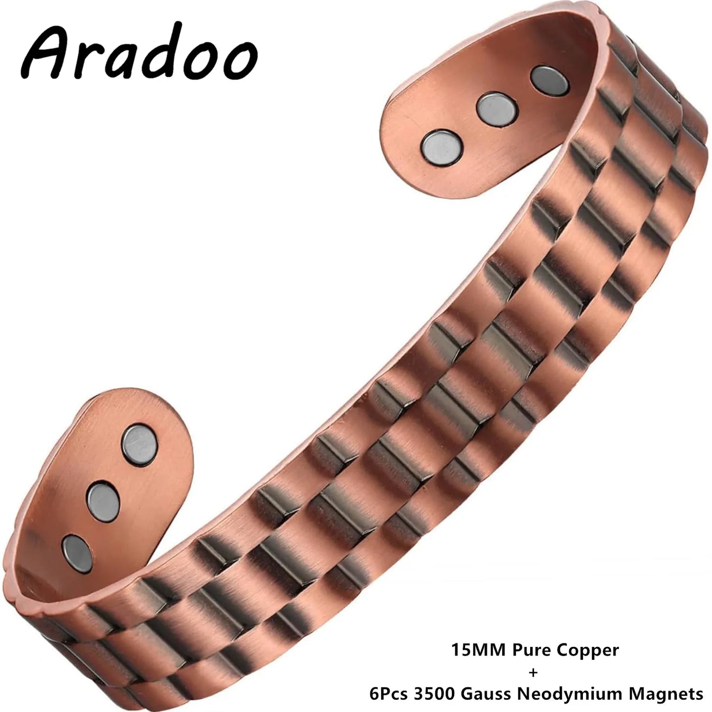 Vintage Floral Pure Copper Cuff Bracelet | Magnetic Therapy Bangle