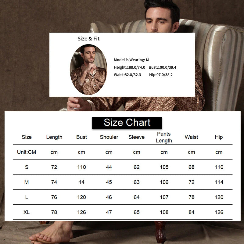 Men's Cozy Satin Pajama Set | Soft Floral Sleepwear